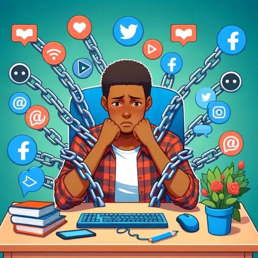 disadvantages of internet- students trapped in a social media